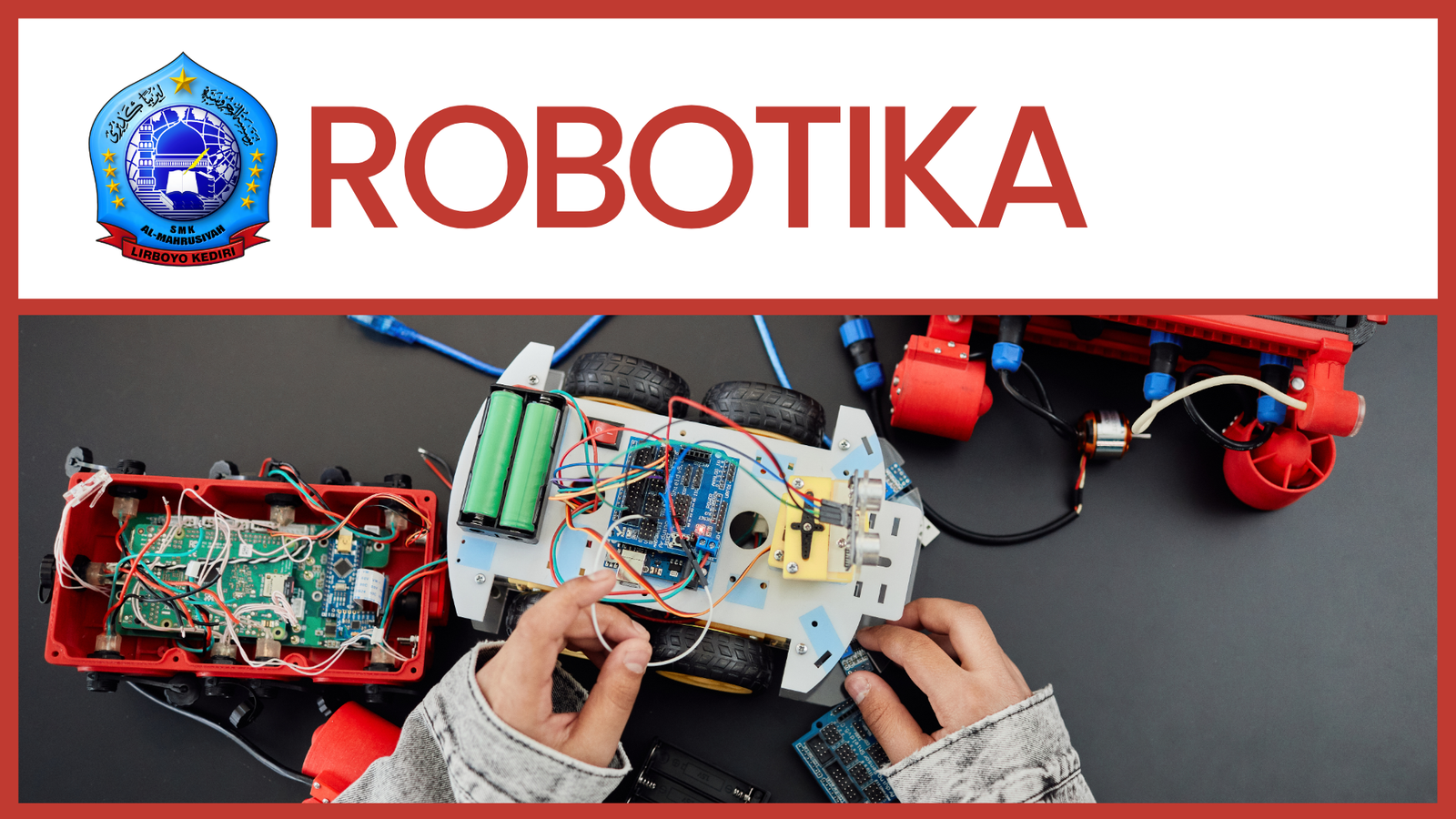 Red and White Simple Modern Robotics Presentation